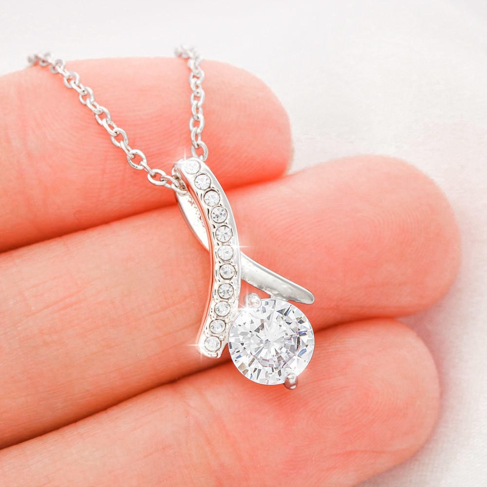 Wedding Gifts / ALLURING BEAUTY Necklace Gift / Petite Ribbon Shaped Pendant Necklace / Maid Of Honor Gifts