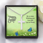 Wishing you love and joy in christ Artisan Crafted Cross Necklace with Message Card