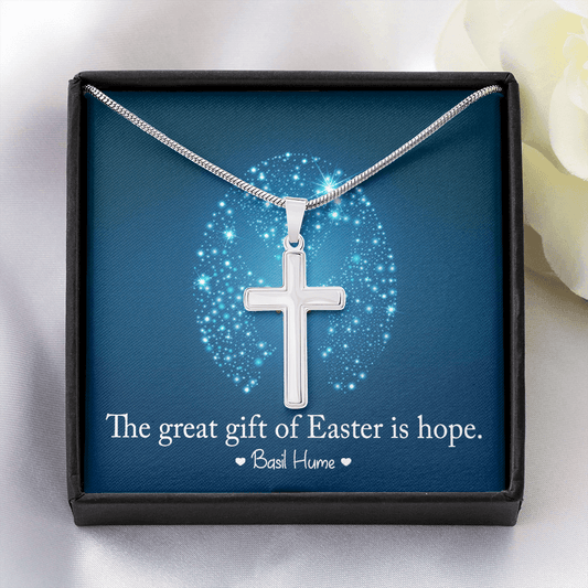 The great gift of Easter Artisan Crafted Cross Necklace with Message Card