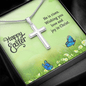 Wishing you love and joy in christ Artisan Crafted Cross Necklace with Message Card