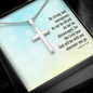 the Lord your god will be with you Artisan Crafted Cross Necklace with Message Card
