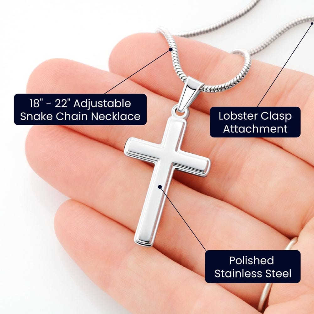 Easter Gift Necklace for Her, Stainless Steel Cross Necklace for Her