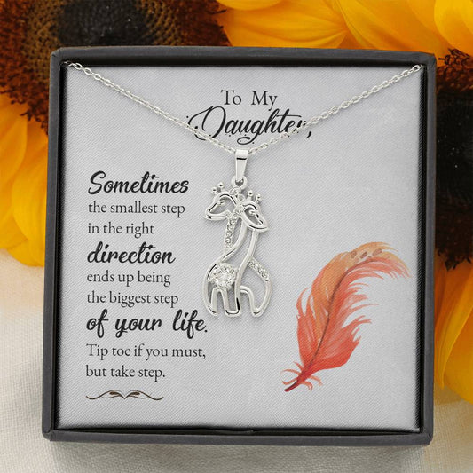 To My Daughter Giraffe Necklace, Gifts for Daughter
