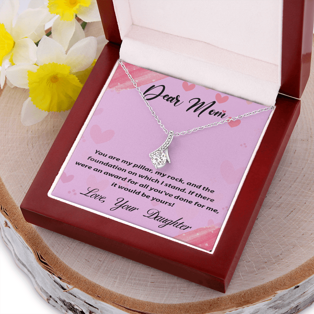 Dear Mom Gift Necklace with Message Card, Mother's Day Gifts, Mom Birthday, Mother's Day Necklace, To Mom from Daughter