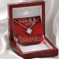 Firefighter wife Love Knot Necklace / To Wife From Husband / 14k White Gold Over Stainless Steel Love Knot Necklace