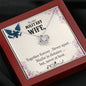 Military wife. Love Knot Necklace / To Wife From Husband / 14k White Gold Over Stainless Steel Love Knot Necklace