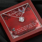 Firefighter wife Love Knot Necklace / To Wife From Husband / 14k White Gold Over Stainless Steel Love Knot Necklace