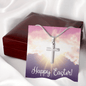 Happy Easter Artisan Crafted Cross Necklace with Message Card