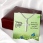 Wishing you love and joy in christ Artisan Crafted Cross Necklace with Message Card