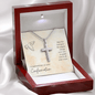 His Angels Charge Over You Artisan Crafted Cross Necklace with Message Card