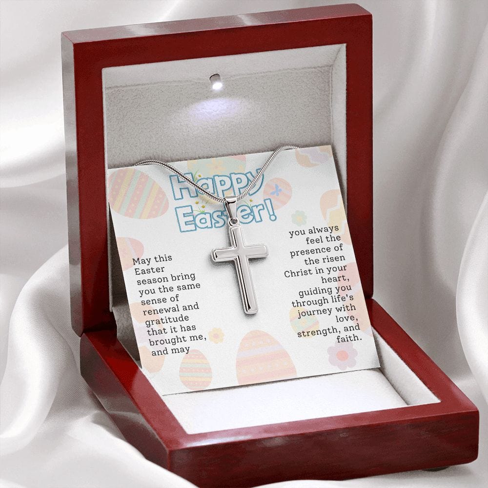 Easter Gift Necklace for Her, Stainless Steel Cross Necklace for Her