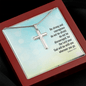 the Lord your god will be with you Artisan Crafted Cross Necklace with Message Card