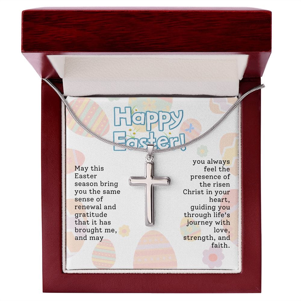 Easter Gift Necklace for Her, Stainless Steel Cross Necklace for Her