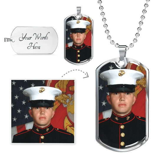 Personalized Dog Tag Necklace, Military Style Necklace, Gift Necklace for Men