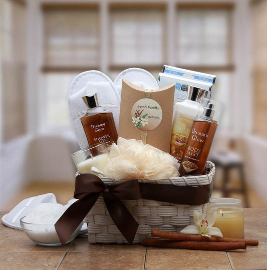 Women's Gift Baskets Spa Gift Basket for Her Vanilla Spa Gift Basket Mother's Day Gift Baskets