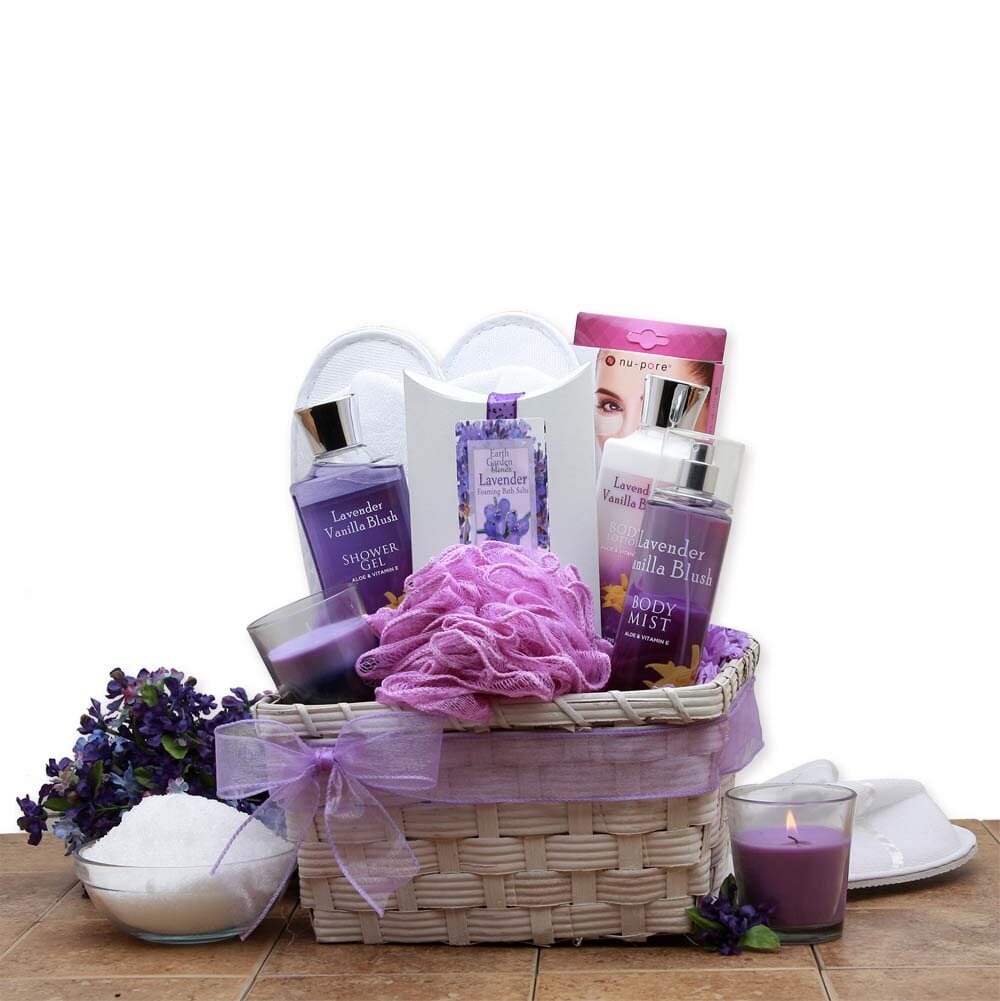 Women's Gift Baskets Spa Gift Basket for Her Lavender Spa Gift Basket Mother's Day Gift Baskets