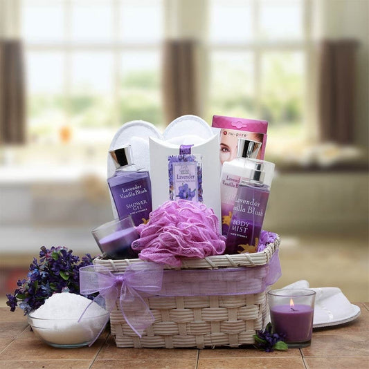Women's Gift Baskets Spa Gift Basket for Her Lavender Spa Gift Basket Mother's Day Gift Baskets
