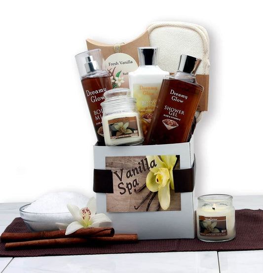 Women's Gift Baskets Spa Gift Basket for Her Mother's Day Vanilla Spa Care Package Mother's Day Gift Basket Gift Ideas for Her