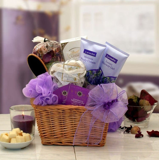 Women's Gift Baskets Spa Gift Basket for Her Lavender Relaxation Spa Gift Basket Set Mother's Day Gift Baskets