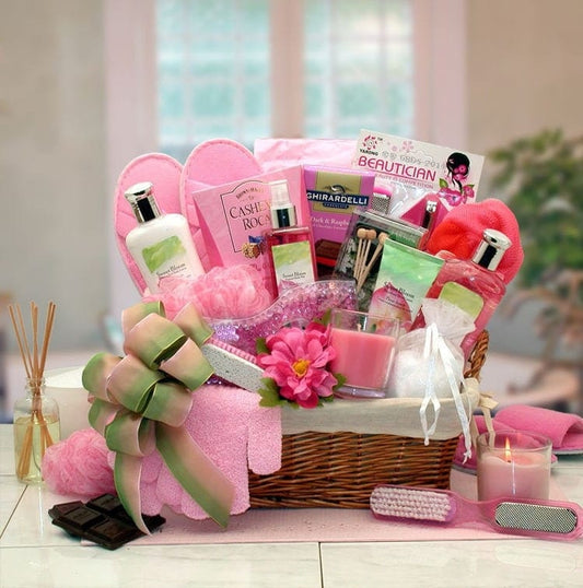 Women's Gift Baskets Spa Gift Basket for Her Sweet Blooms Spa Gift Basket Mother's Day Gift Baskets deluxe spa products
